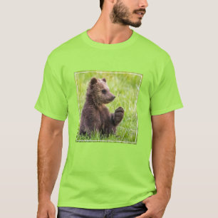 Cutest Baby Animals   Brown Bear Cub Wave T-Shirt