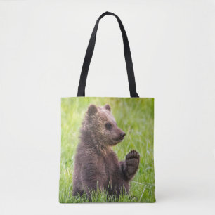 Cutest Baby Animals   Brown Bear Cub Wave Tote Bag