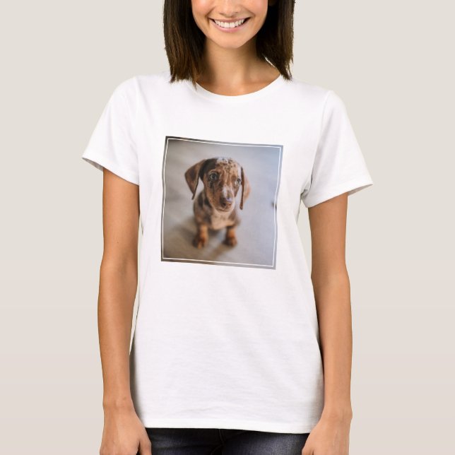 Cutest Baby Animals | Brown Dachshund Puppy T-Shirt (Front)