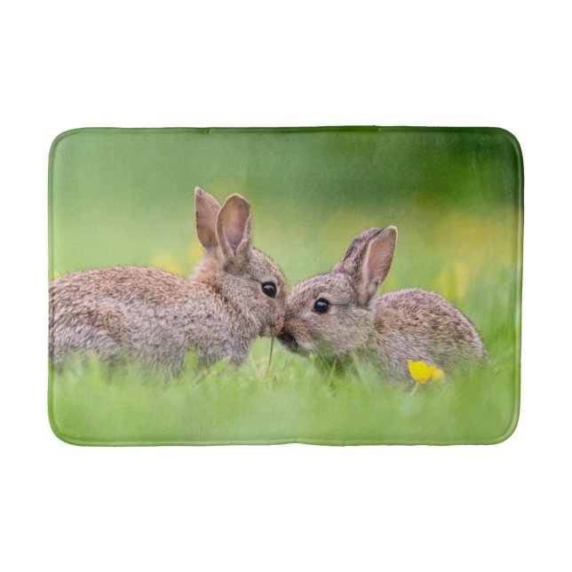 Cutest Baby Animals | Bunny Kiss Bath Mat (Front)