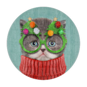 Cutest Baby Animals   Cat Christmas Sweater Cutting Board