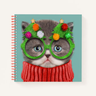 Cutest Baby Animals   Cat Christmas Sweater Notebook
