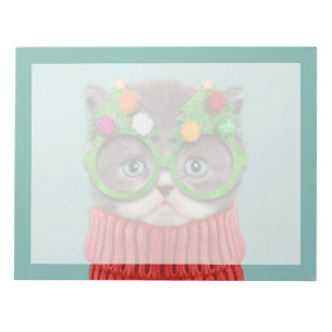 Cutest Baby Animals Cat Christmas Sweater Notepad