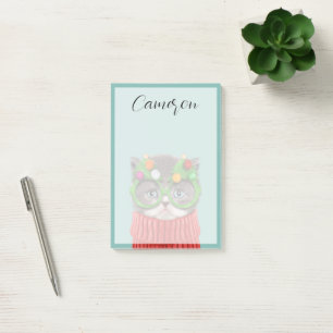 Cutest Baby Animals   Cat Christmas Sweater Post-it Notes