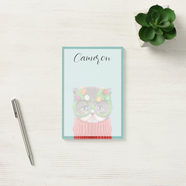 Cutest Baby Animals | Cat Christmas Sweater Post-it Notes (Office)