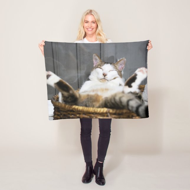 Cutest Baby Animals | Cat in Bed Fleece Blanket (In Situ)