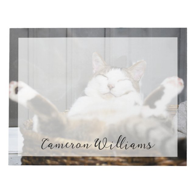 Cutest Baby Animals | Cat in Bed Notepad (Front)