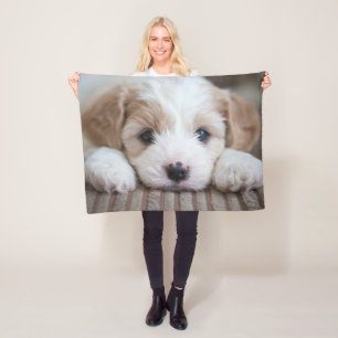 Cutest Baby Animals Cavashon Puppy Fleece Blanket