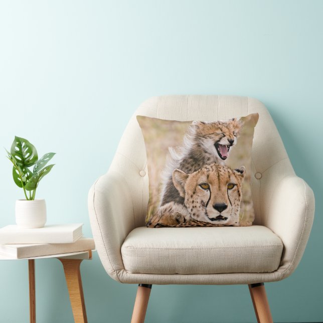 Cutest Baby Animals | Cheetah Cat & Cub Cushion (Chair)