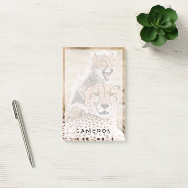 Cutest Baby Animals | Cheetah Cat & Cub Post-it Notes (Office)