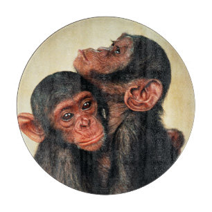 Cutest Baby Animals   Chimpanzee Hug Cutting Board