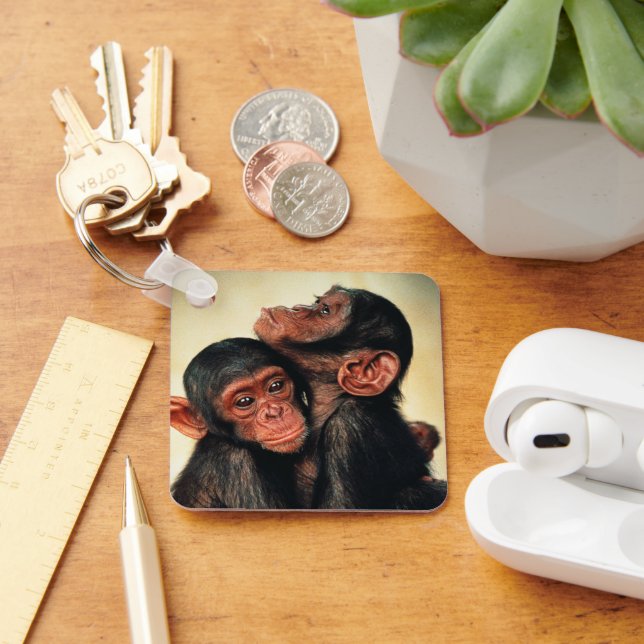 Cutest Baby Animals | Chimpanzee Hug Key Ring (Desk)