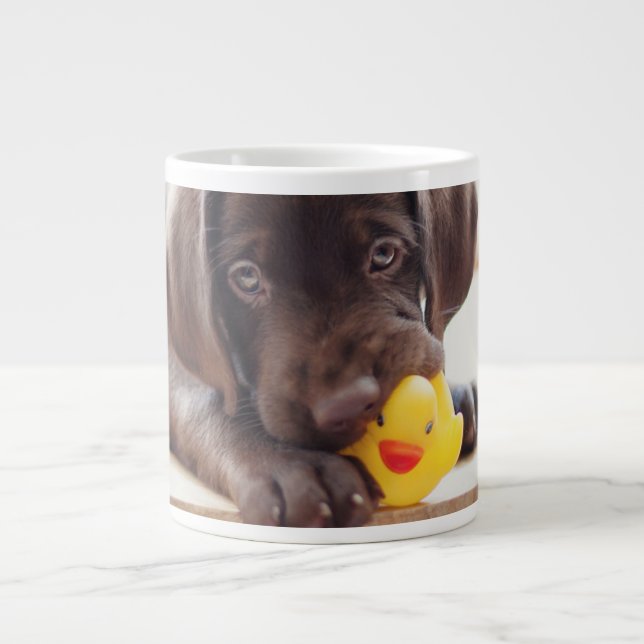 Cutest Baby Animals | Chocolate Labrador Puppy Large Coffee Mug (Front)