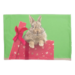 Cutest Baby Animals Christmas Holiday Bunny Pillowcase