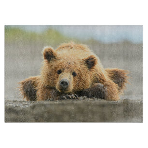 Cutest Baby Animals Coastal Brown Bear Cub Cutting Board