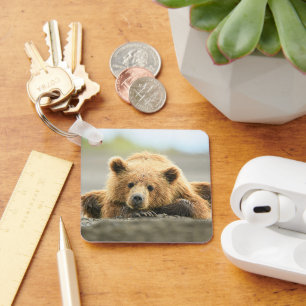 Cutest Baby Animals Coastal Brown Bear Cub Key Ring