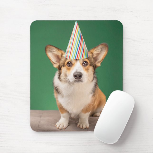 Cutest Baby Animals | Corgi Birthday Puppy Mouse Mat (With Mouse)
