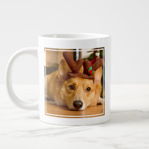 Cutest Baby Animals   Corgi Christmas Reindeer Large Coffee Mug