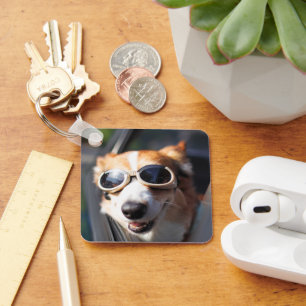 Cutest Baby Animals Corgi Goggles in the Car Key Ring