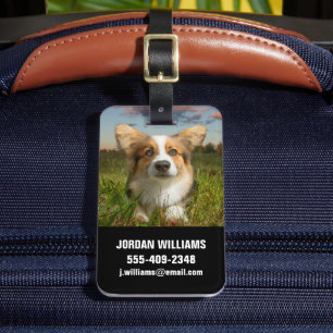 Cutest Baby Animals   Corgi in Cloudy Yard Luggage Tag