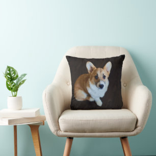 Cutest Baby Animals   Corgi Looking Up Cushion