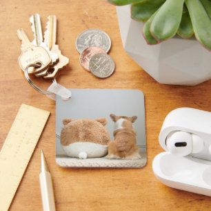 Cutest Baby Animals   Corgi & Plush Puppy Key Ring