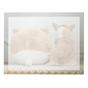 Cutest Baby Animals Corgi & Plush Puppy Notepad