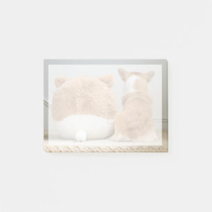 Cutest Baby Animals Corgi & Plush Puppy Post-it Notes