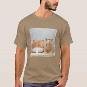 Cutest Baby Animals   Corgi & Plush Puppy T-Shirt