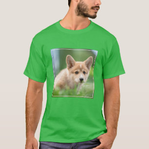 Cutest Baby Animals   Corgi Puppy in the Yard T-Shirt