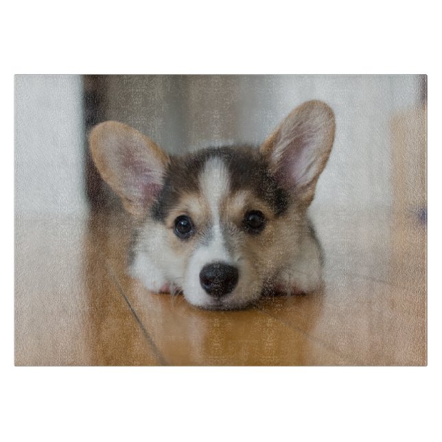 Cutest Baby Animals | Corgi Puppy Looking Cutting Board (Front)