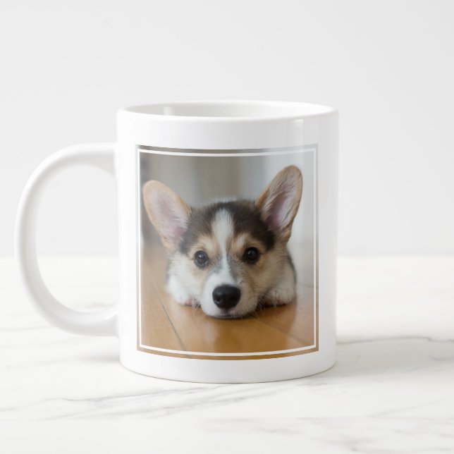 Cutest Baby Animals | Corgi Puppy Looking Large Coffee Mug (Left)