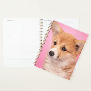 Cutest Baby Animals Corgi Puppy on Pink Planner