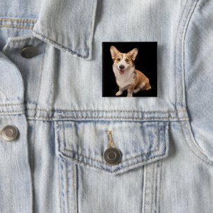 Cutest Baby Animals Corgi Puppy Smile 15 Cm Square Badge
