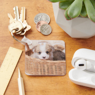 Cutest Baby Animals Corgi Tiny Puppy Key Ring