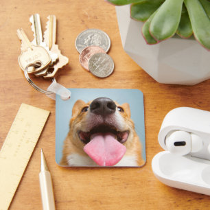Cutest Baby Animals Corgi Tongue Key Ring