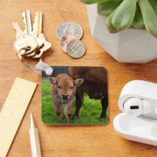 Cutest Baby Animals Cow & Calf Key Ring