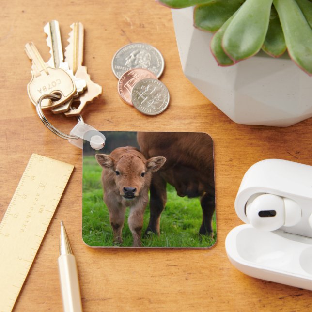 Cutest Baby Animals | Cow & Calf Key Ring (Desk)