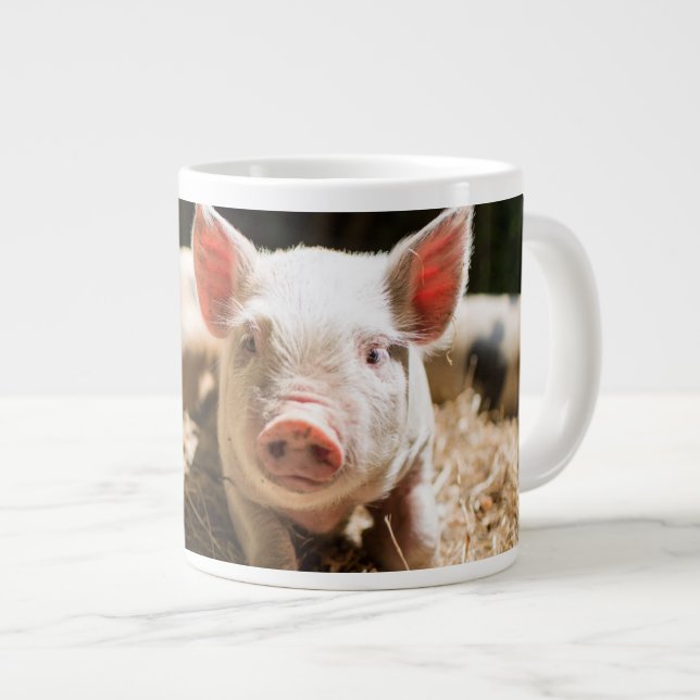 Cutest Baby Animals | Cute Baby Piglet Large Coffee Mug (Front Right)