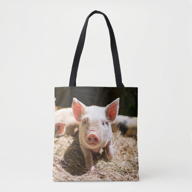 Cutest Baby Animals | Cute Baby Piglet Tote Bag (Front)