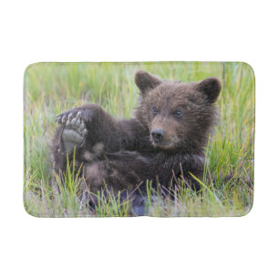 Cutest Baby Animals   Cute Brown Bear Cub Playing Bath Mat
