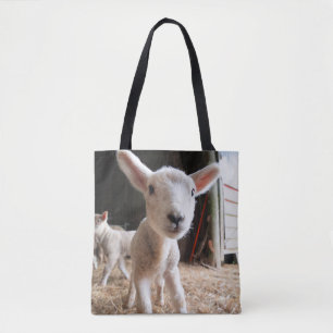 Cutest Baby Animals   Cute Lamb in a Farm Tote Bag