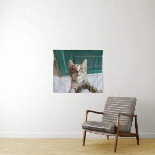 Cutest Baby Animals Cute Tabby Kitten Tapestry