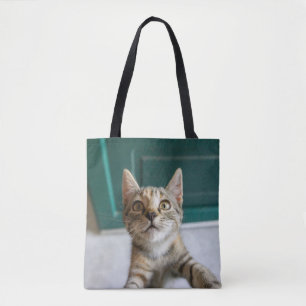 Cutest Baby Animals Cute Tabby Kitten Tote Bag