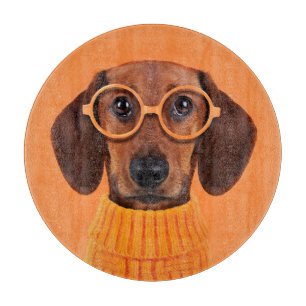 Cutest Baby Animals   Dachshund Orange Sweater Cutting Board