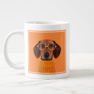 Cutest Baby Animals Dachshund Orange Sweater Large Coffee Mug