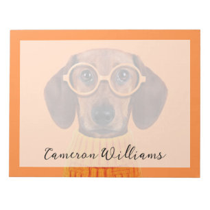 Cutest Baby Animals   Dachshund Orange Sweater Notepad