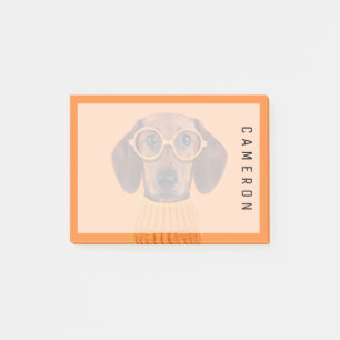 Cutest Baby Animals   Dachshund Orange Sweater Post-it Notes