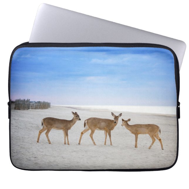 Cutest Baby Animals | Deer at the Beach Laptop Sleeve (Front)