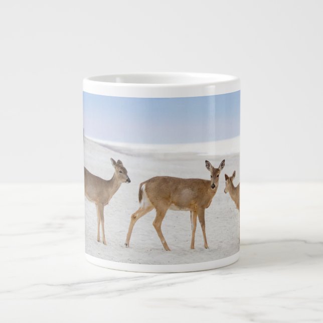 Cutest Baby Animals | Deer at the Beach Large Coffee Mug (Front)